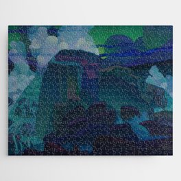 Rock at Sea Painting, Raymond Jonson  Jigsaw Puzzle