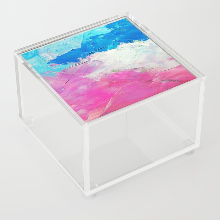 Colorful Oil Painting Acrylic Box By Newburydesigns Society6