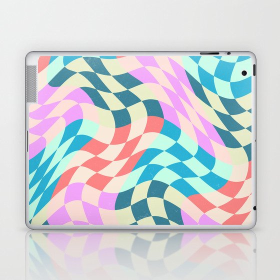 Groovy Abstract Grid Colorful Pattern Retro 70s Laptop & iPad Skin