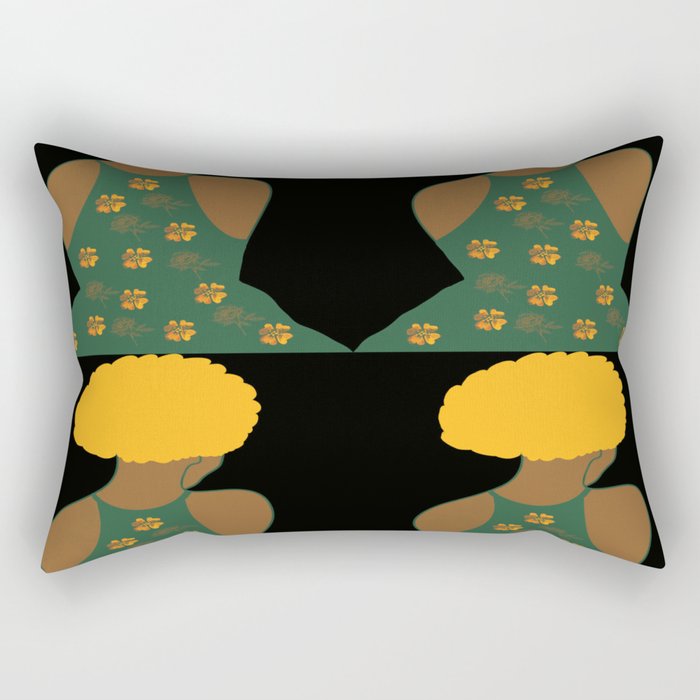 Woman At The Meadow Vintage Dark Style Pattern 14 Rectangular Pillow