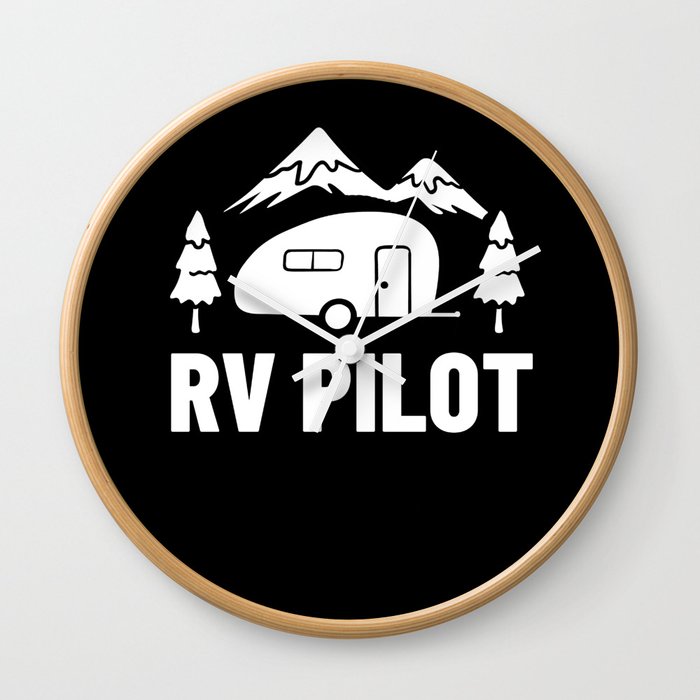 RV Camping Truck Beginner Camper Parks Van Wall Clock