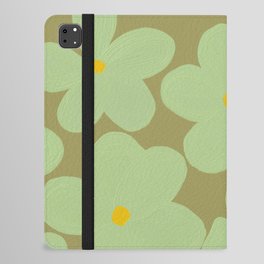 Sage Green Groovy Flowers  iPad Folio Case