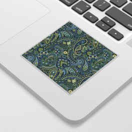 Paisley Forest Green Sticker