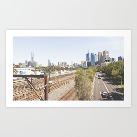 Melbourne Skyline Art Print