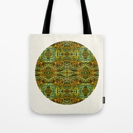 Tiger in a Circle African Dye Resist Fabric Adire Boho Chic Tote Bag