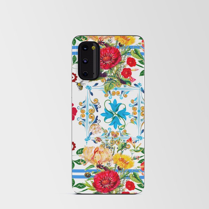 Italian,Sicilian art,majolica,tiles,Flowers Android Card Case