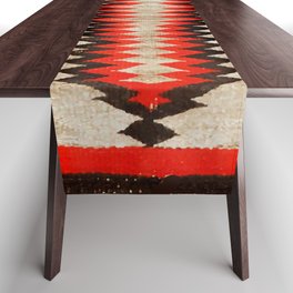 Antique Navajo Rug With Chevron Stripes Print Table Runner