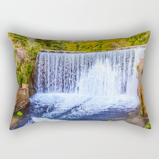 Monk's waterfall Rectangular Pillow