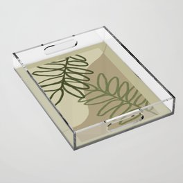 Plant Home ||  Abstract Block Colour Fern Leaves Acrylic Tray