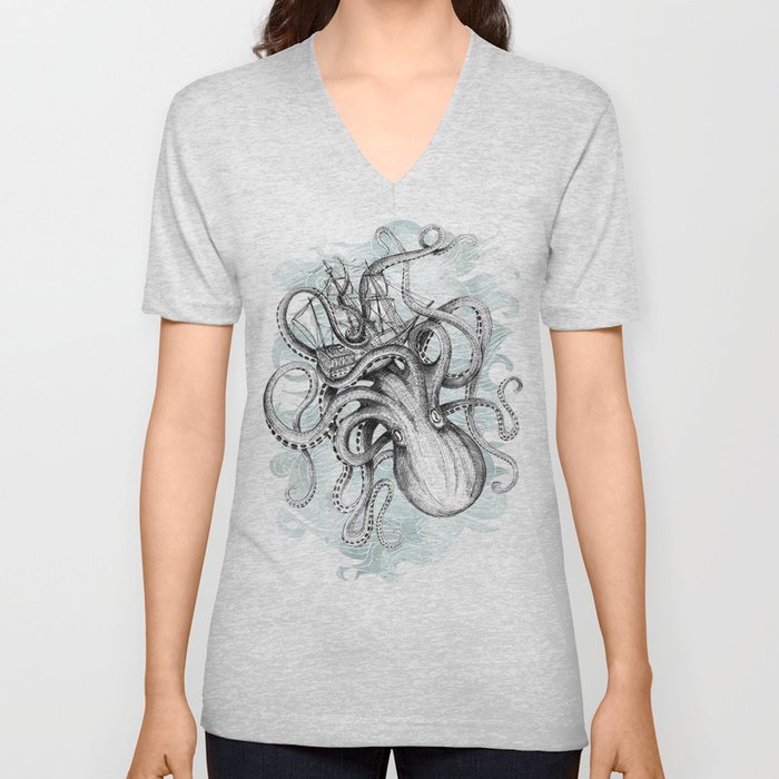 The Baltic Sea - Kraken V Neck T Shirt