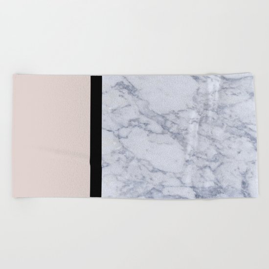 Modern minimalist blush marble Beach Towel