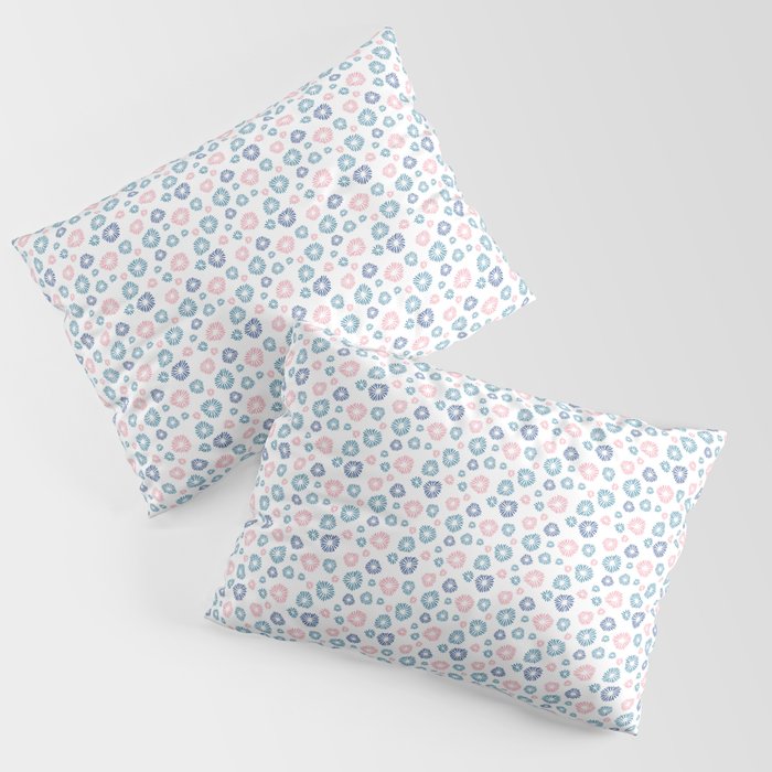 Pink and Blue Fireworks Pillow Sham