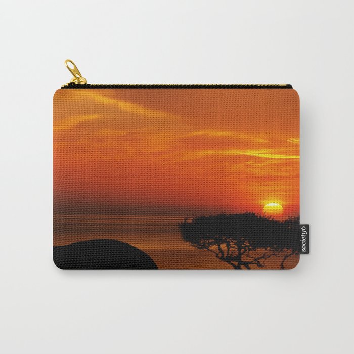 South Africa Photography - The Silhouette Of Elephants  In The Sunset Carry-All Pouch