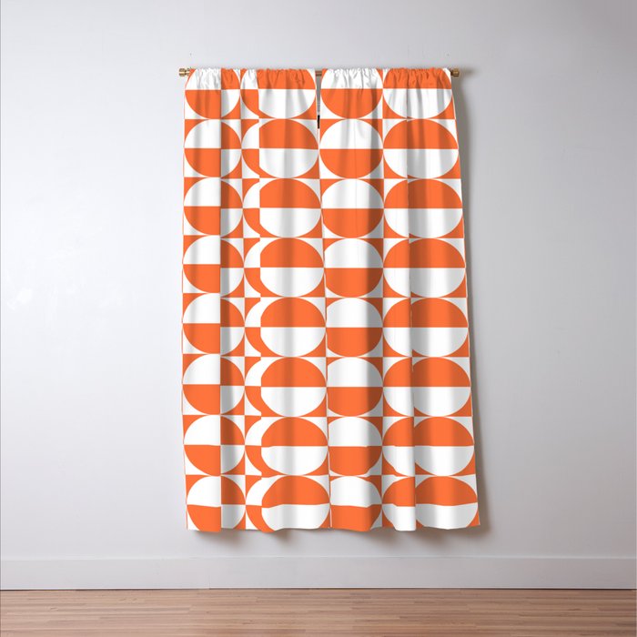 Mid Century Modern Half Circles Pattern Orange Blackout ...