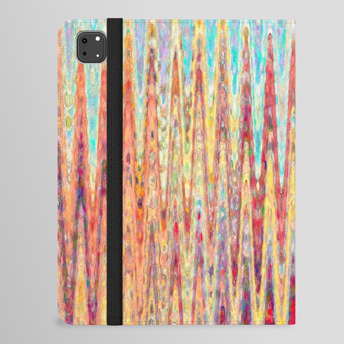 Neon Bright Abstract Zigzag Art iPad Folio Case