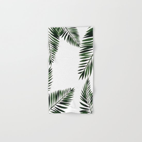 Watercolor tropical palm leaves Hand & Bath Towel