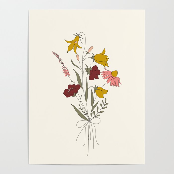 Wildflowers Bouquet Poster