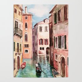 Lovely Venice, Italy Romantic Oil Painting Poster