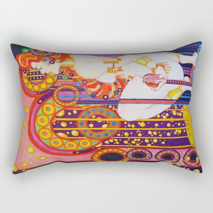 Red Head Klimt Rectangular Pillow