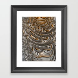 Silver Amber Fractal Digital Art Framed Art Print