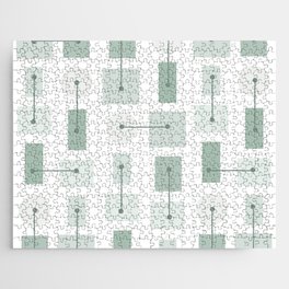 Atomic Age Simple Shapes Sage Green 1 Jigsaw Puzzle