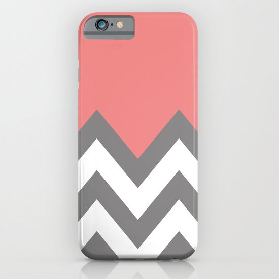 CORAL COLORBLOCK CHEVRON iPhone & iPod Case