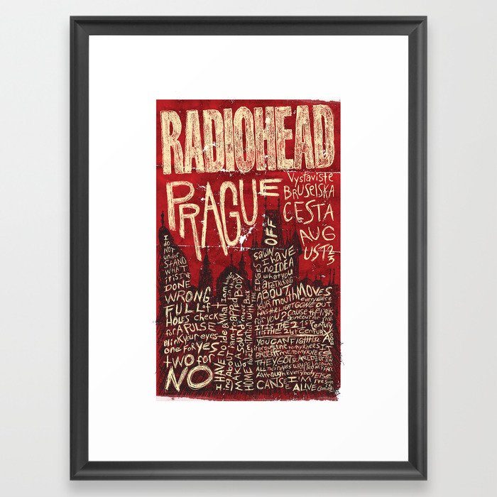 Radiohead Prague Poster Framed Art Print