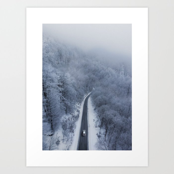 A winter's drive Art Print