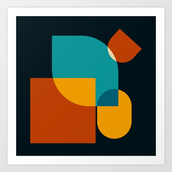 9 Abstract Geometric Shapes 211229 Art Print