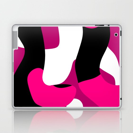 Pink black and white Abstract 3 Laptop & iPad Skin