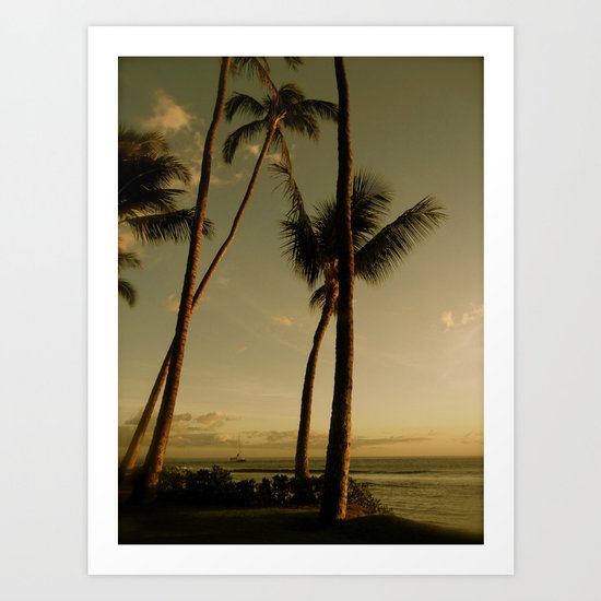 Barcos de Maui Art Print
