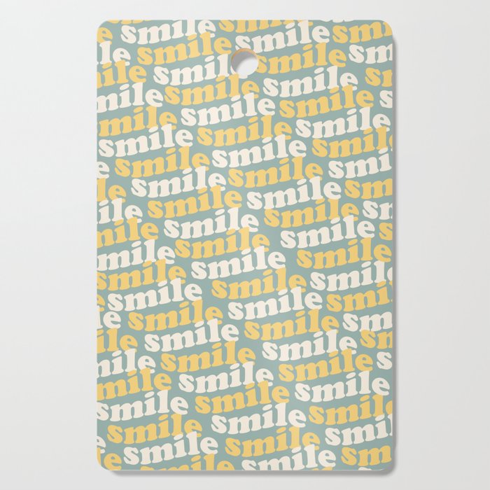 Bold Typographic Retro Aesthetic | Funky "Smile" Text Pattern | Vintage Color Palette  Cutting Board