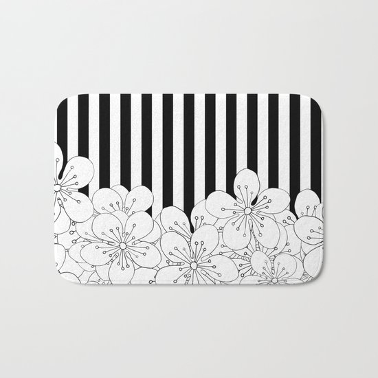 Cherry Blossom Stripes - In Memory of Mackenzie Bath Mat