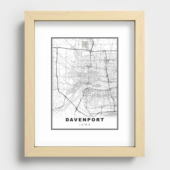 Davenport Map Recessed Framed Print