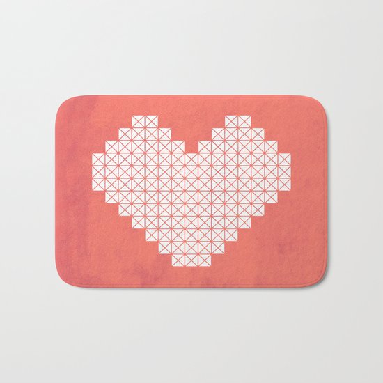 Heart X Red Bath Mat
