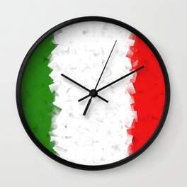 Italy flag abstract art Wall Clock