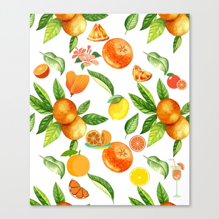 Tropical Orange Garden Canvas Print