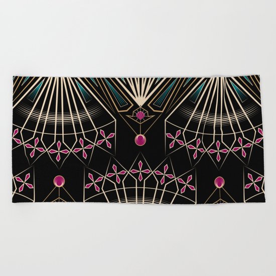 Art Deco . "Venice ". Beach Towel