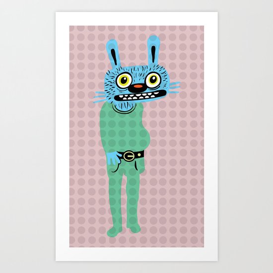 HIPSTER BUNNY Art Print