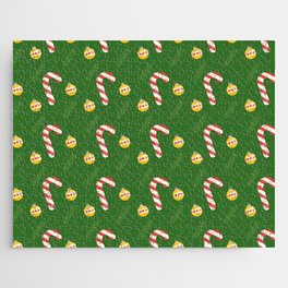 Christmas Pattern Green Candy Bauble Jigsaw Puzzle