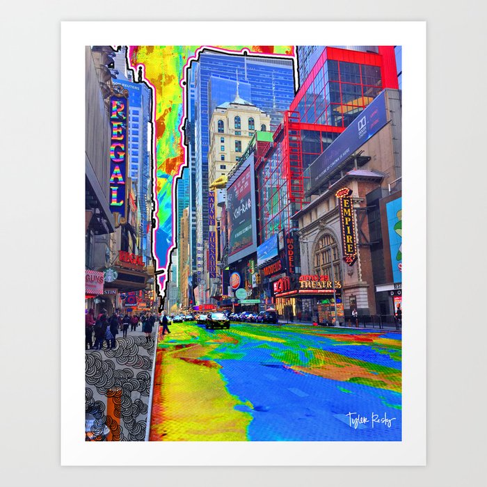 Times Square Paint Spill Art Print By Tylerresty Society6