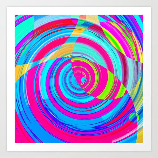 Re-Created Spiral Painting V by Robert S. Lee Art Print