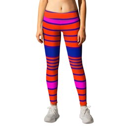 Red Pink and Purple Stripe Leggings | Women, Stripe, Beach, Party, Cottage, Girls, Repeatpattern, Graphicdesign, Bright, Patio 