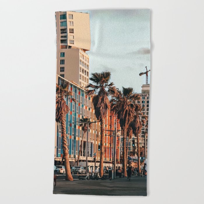 Tel Aviv Streets Beach Towel