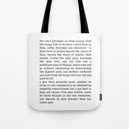 No Joy Greater Than Inner Joy - Seneca Poem - Literature - Typewriter Print Tote Bag