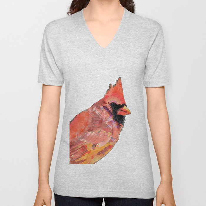 Red Cardinal Bird Art - The Prince by Sharon Cummings V Neck T Shirt