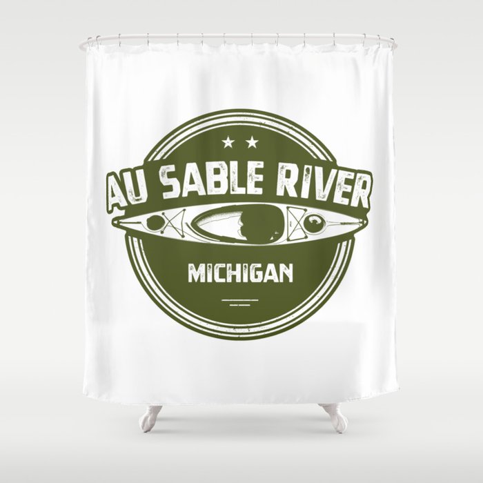 Au Sable River Michigan Kayaking Shower Curtain