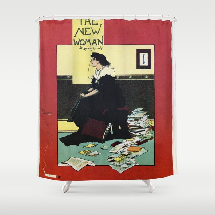 The New Woman Vintage Comedy Theatre London Advert Shower Curtain