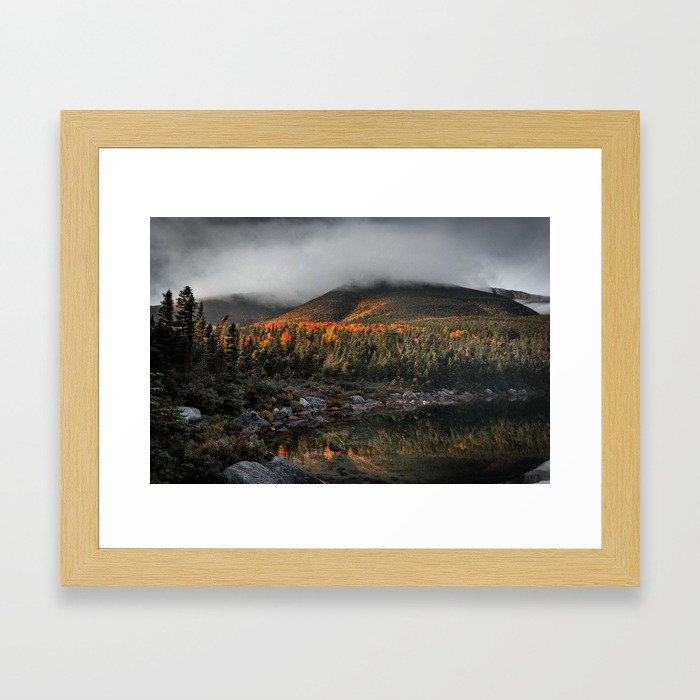 Mount Katahdin in Clouds Framed Art Print