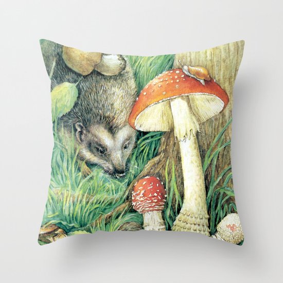 Mushrooms Throw Pillow
